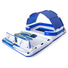 Bestway Inflatable Island Raft – Tropical Breeze – with Removable Drink Cooler & Sunshade – 43105