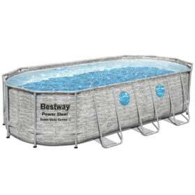 Bestway 5.49m x 2.74m x 1.22m Power Steel Swim Vista Oval Pool Set with 1500gal Cartridge Filter – 56717