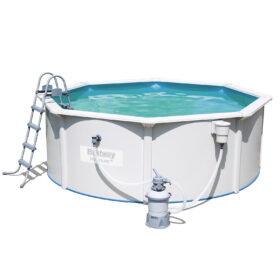 Bestway 3.6m x 1.2m Hydrium Round Steel Wall Pool with 530gal Sand Filter Pump – 56575