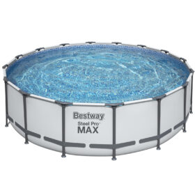 Bestway 4.88m x 1.22m Steel Pro MAX Frame Pool with 1500gal Cartridge Filter Pump – 5613A