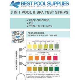 3 in 1 Swimming Pool & Spa Water Test Strips – 50 Strips