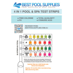 4 in 1 Swimming Pool & Spa Water Test Strips – 50 Strips