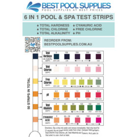 6 in 1 Swimming Pool & Spa Water Test Strips – 50 Strips