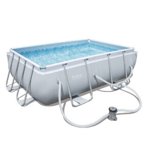 Bestway 2.82m x 1.96m x 0.84m Power Steel Frame Pool with 330gal Cartridge Filter Pump – 56631