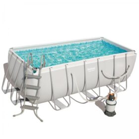 Bestway 4.12m x 2.01m x 1.22m Power Steel Frame Pool with 800gal Sand Filter Pump – 56661