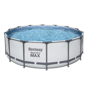 Bestway 4.27m x 1.22m Steel Pro MAX Frame Pool with 800gal Cartridge Filter Pump – 5612Y + FREE SOLAR POOL COVER NO.9