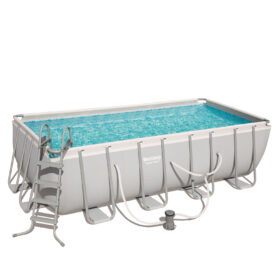 Bestway 4.88 x 2.44 x 1.22m Power Steel Frame Pool with 800gal Cartridge Filter Pump – 56672