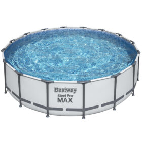 Bestway 4.88m x 1.22m Steel Pro MAX Frame Pool with 1500gal Cartridge Filter Pump – 5613A + FREE SOLAR POOL COVER NO.10