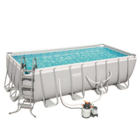 Bestway 4.88m x 2.44m x 1.22m Power Steel Frame Pool with 800gal Sand Filter Pump – 56673