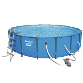 Bestway 5.49m x 1.22m Steel Pro MAX Frame Pool with 1500gal Cartridge Filter Pump – 56463