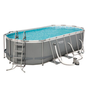 Bestway 5.49m x 2.74m x 1.22m Power Steel Oval Pool Set with 1500gal Cartridge Filter – 56711