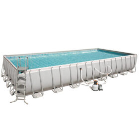 Bestway 9.56m x 4.88m x 1.32m Power Steel Frame Pool with 2000gal Sand Filter – 56625