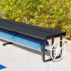 Daisy Under Bench Pool Cover Roller – Charcoal Shimmer – Standard