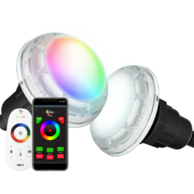 Davey PAL Evenglow Multi Colour Fibreglass Pool Light x 2, 24m Cable + Plug & 1 x PCR-2DAW Wi-Fi Driver w. Remote