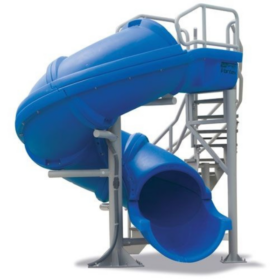 S. R. Smith Vortex Full Tube Commercial Pool Slide with Staircase (Blue)