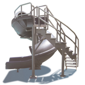 S. R. Smith Vortex Full Tube Commercial Pool Slide with Staircase (Grey Granite)