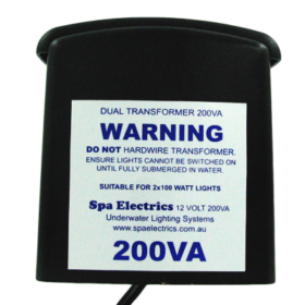 Spa Electrics 12v 200AV / 200W Pool Light Dual Transformer