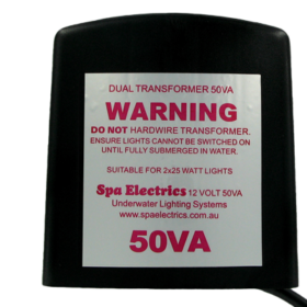 Spa Electrics 12v 50AV / 50W Pool Light Dual Transformer