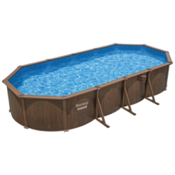 Bestway 7.32m x 3.6m x 1.32m Hydrium Oval Steel Wall Pool with 1500gal Sand Filter Pump - 561CX