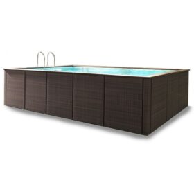 Laghetto Dolcevita Rattan – 2.4 x 4.4m – Above Ground Pool – Coffee