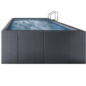 Laghetto Dolcevita Rattan – 2.4 x 4.4m – Above Ground Pool – Grey